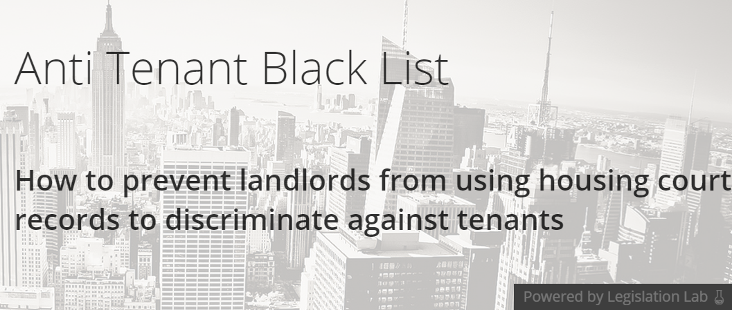 Call for Action: New Yorkers to engage on drafting the “Anti Tenant Black List” bill